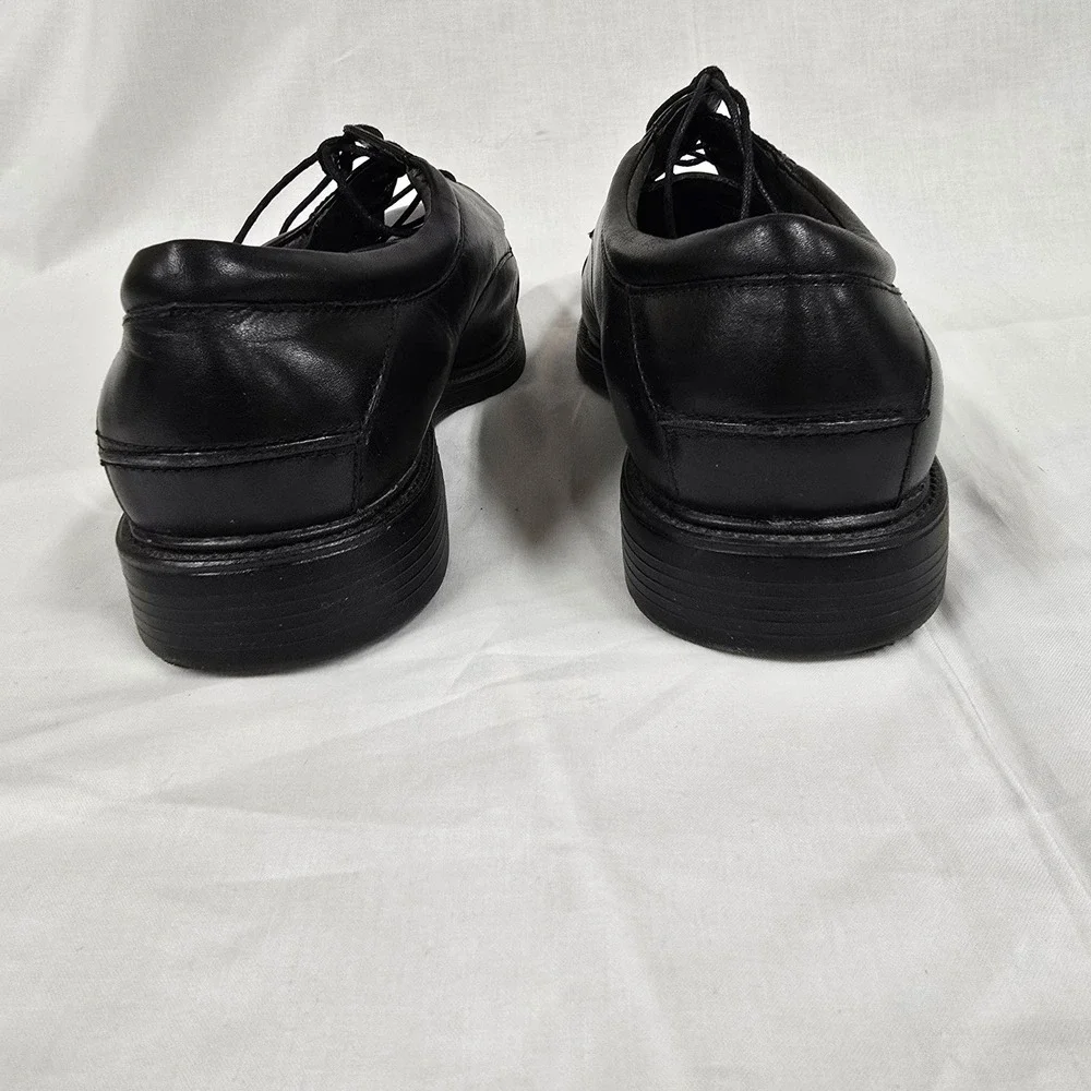 Nunn Bush Mens Black Leather Cap‎ Toe Oxford Shoes Comfort Gel Size 10.5W